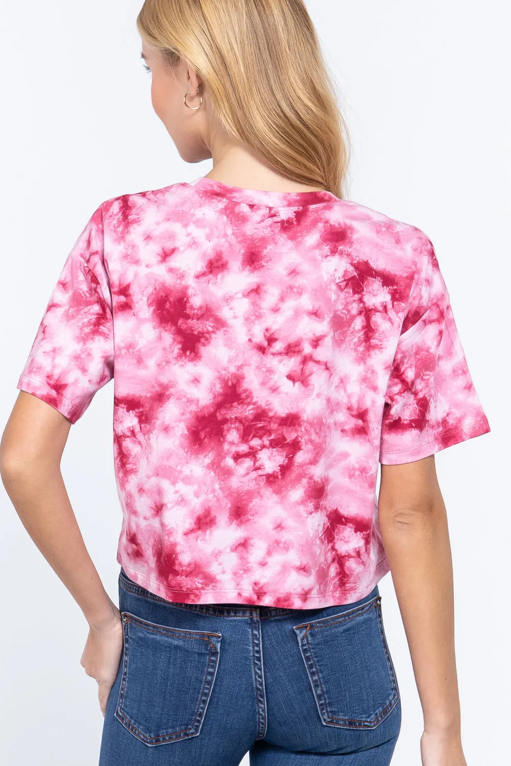 Tie-dye Cotton Jersey Crop Top