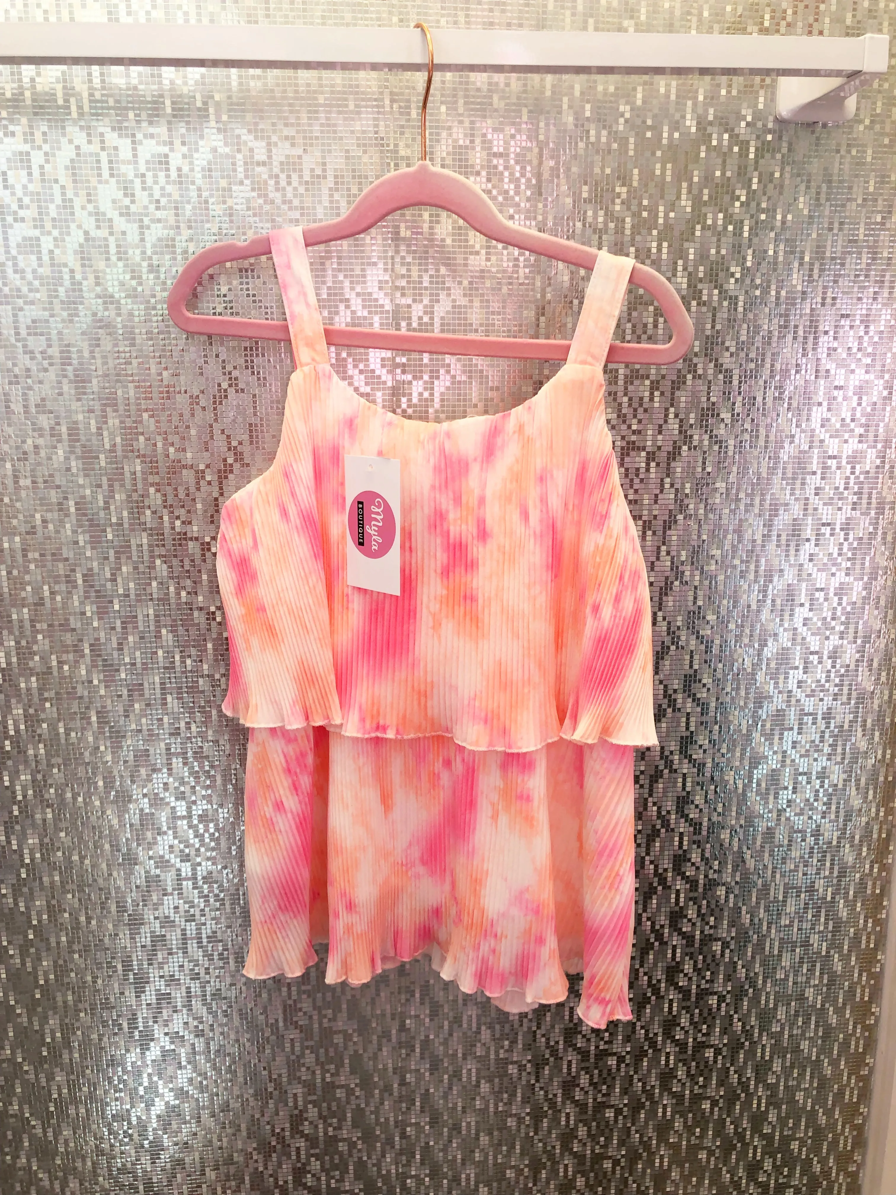 Tie Dye Crinkle Top