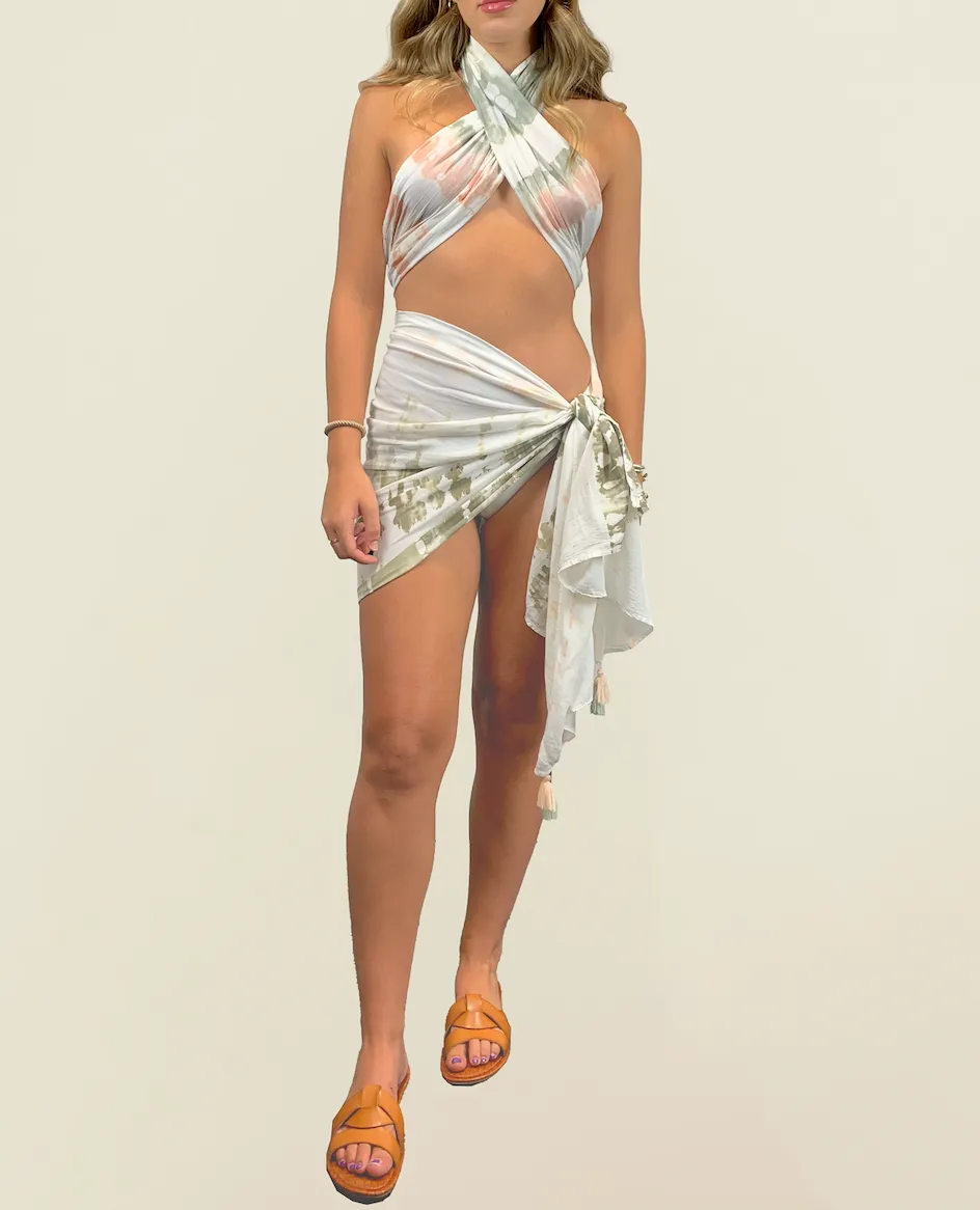 Tie Dye Halter Wrap Top