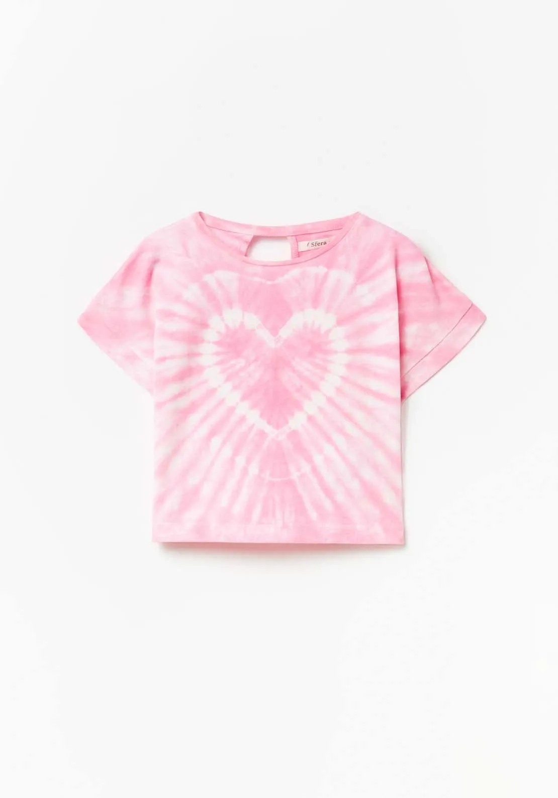 Tie Dye Love Heart T-Shirt - Pink