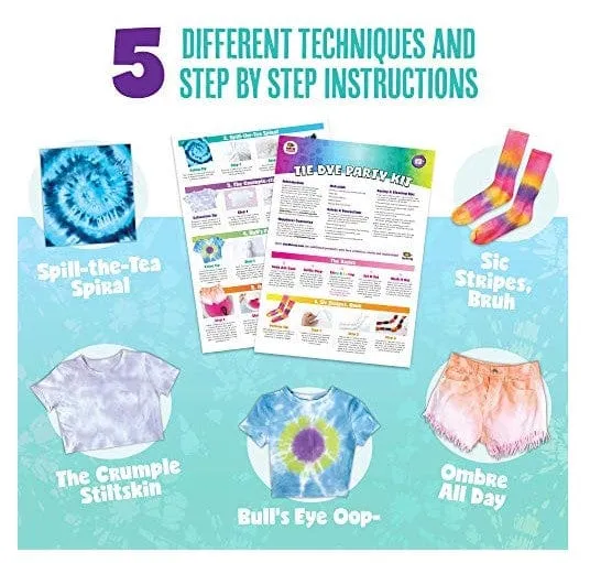 Tie Dye Party Kit - (12-Pack) | Doodle Hog