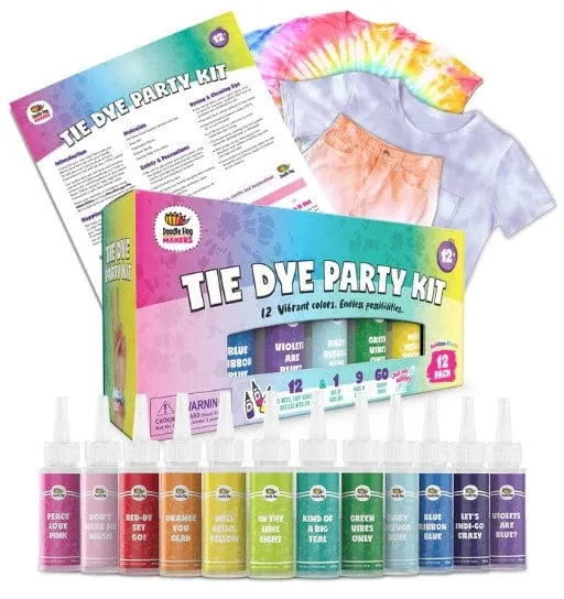 Tie Dye Party Kit - (12-Pack) | Doodle Hog