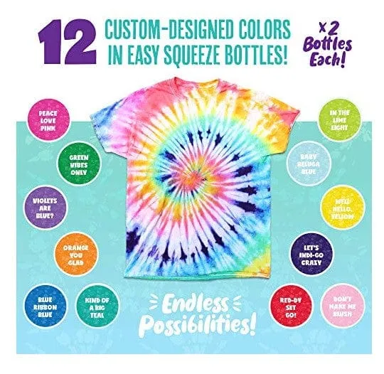 Tie Dye Party Kit - (12-Pack) | Doodle Hog