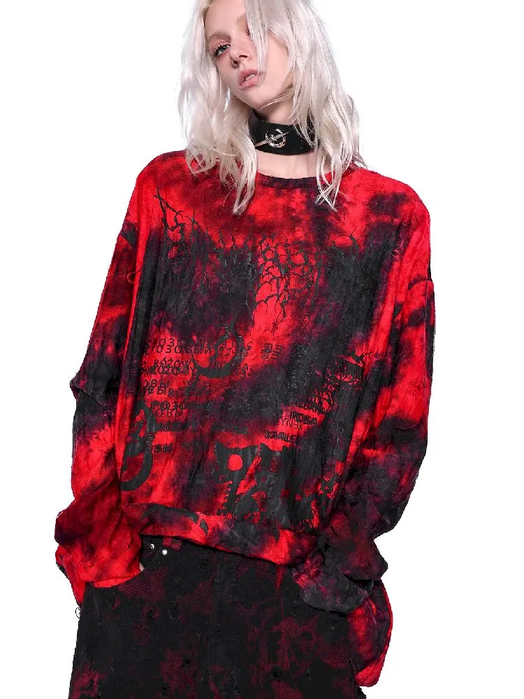 Tie Dye Print Long T-Shirt【s0000011021】
