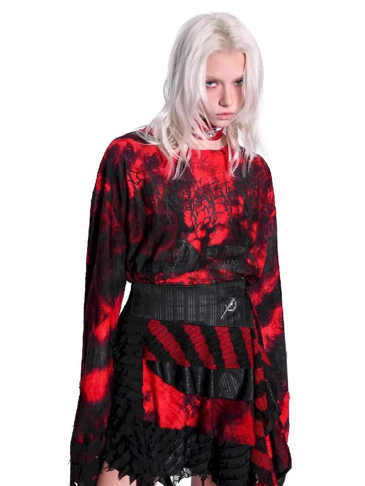 Tie Dye Print Long T-Shirt【s0000011021】