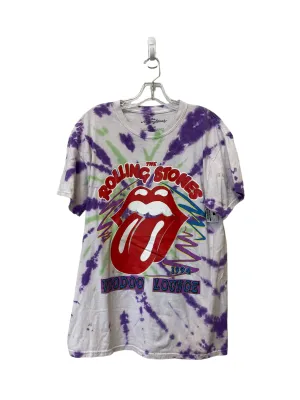 Tie Dye Print Top Short Sleeve Clothes Mentor, Size M