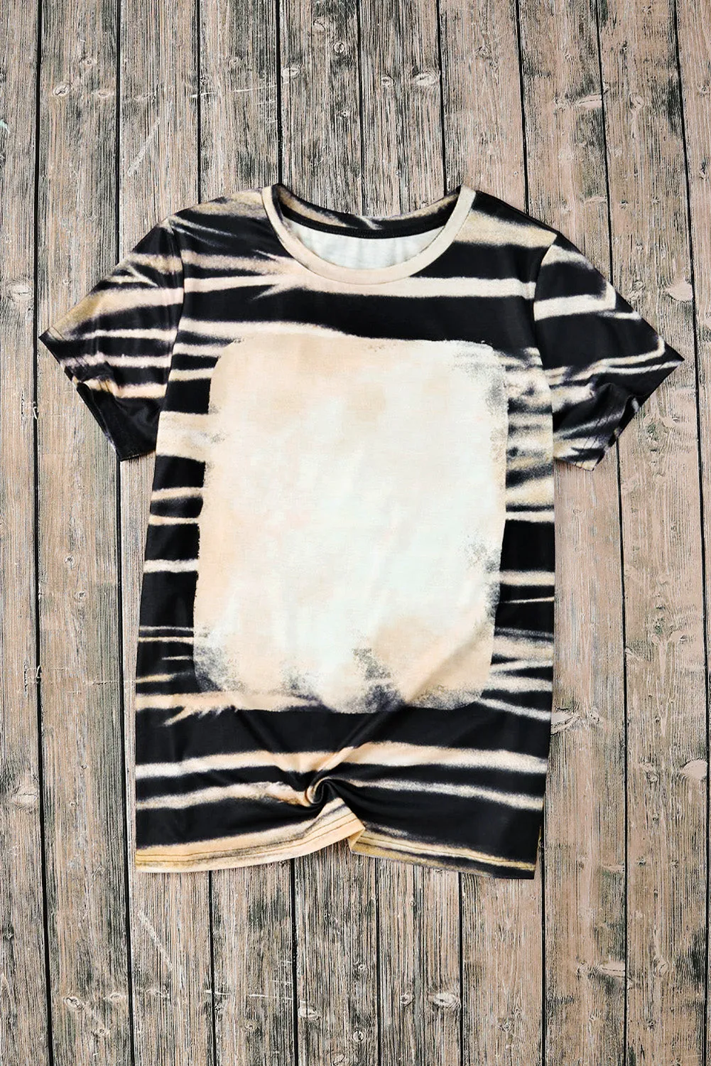 Tie Dye Stripe Bleached T-Shirt