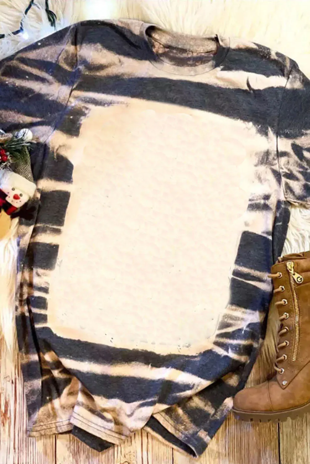 Tie Dye Stripe Bleached T-Shirt