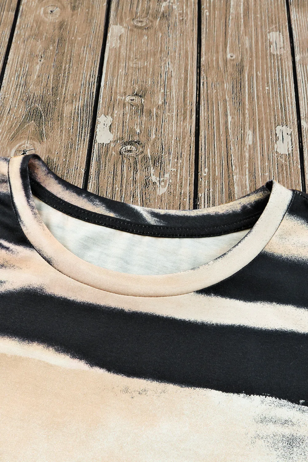 Tie Dye Stripe Bleached T-Shirt