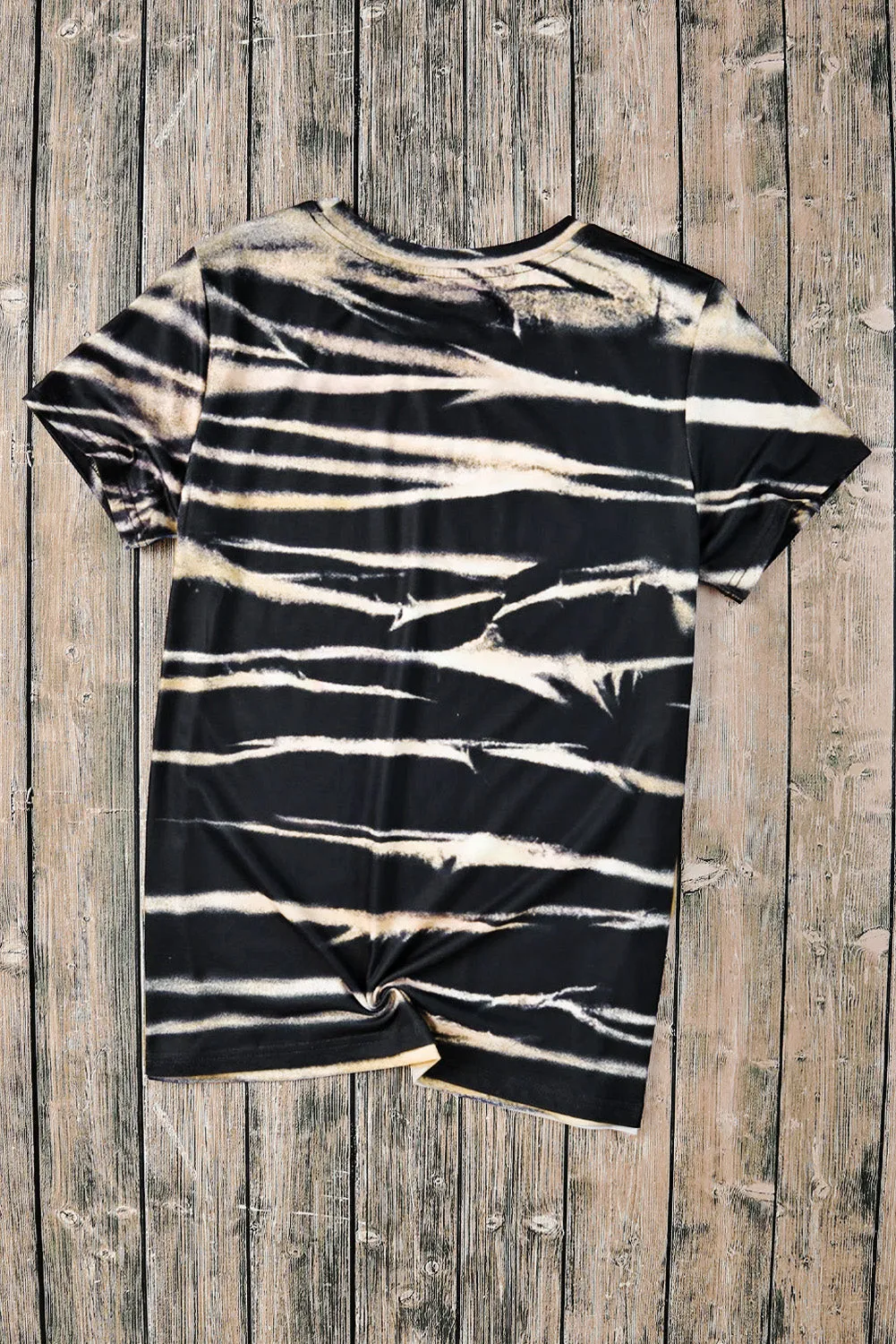 Tie Dye Stripe Bleached T-Shirt