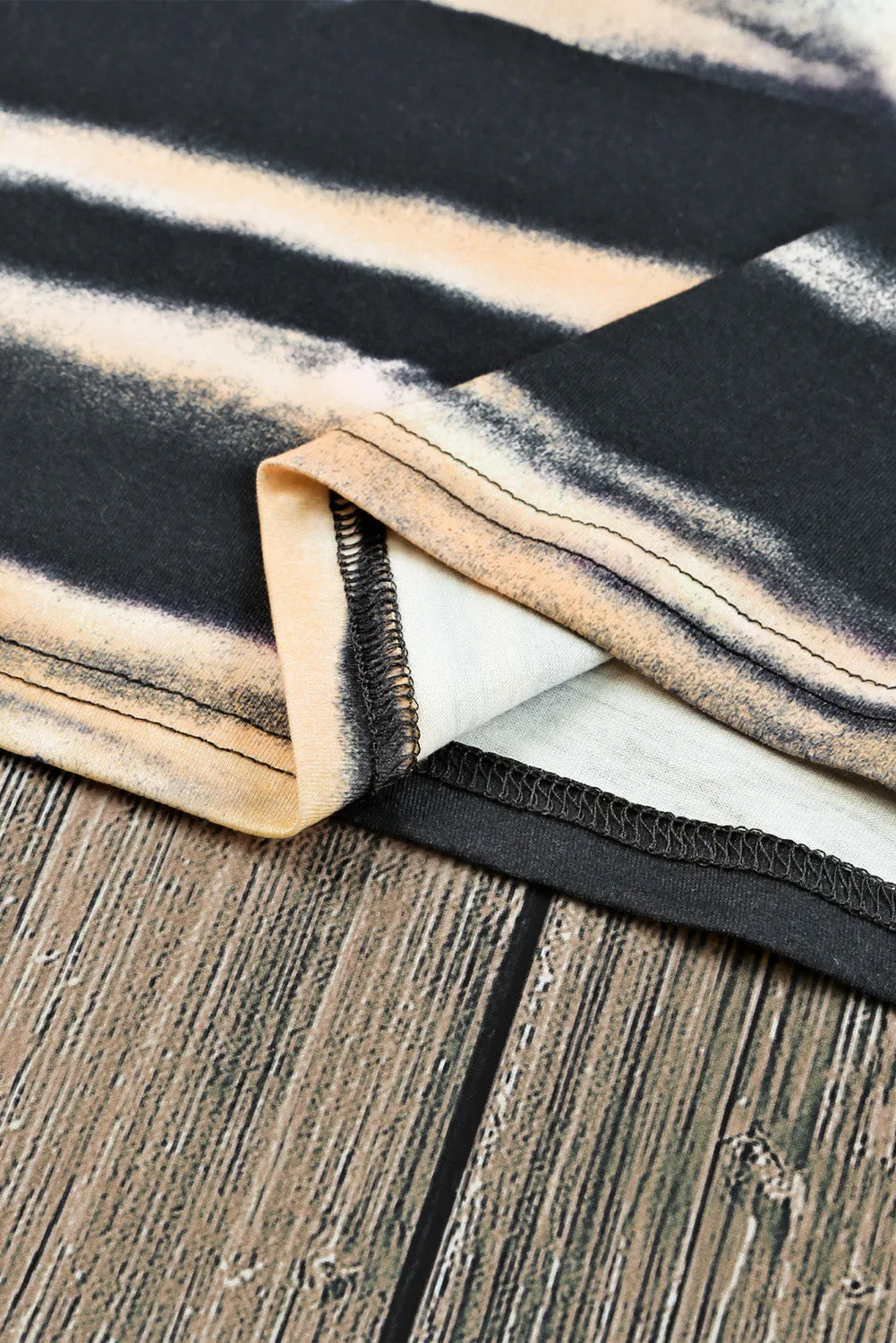 Tie Dye Stripe Bleached T-Shirt