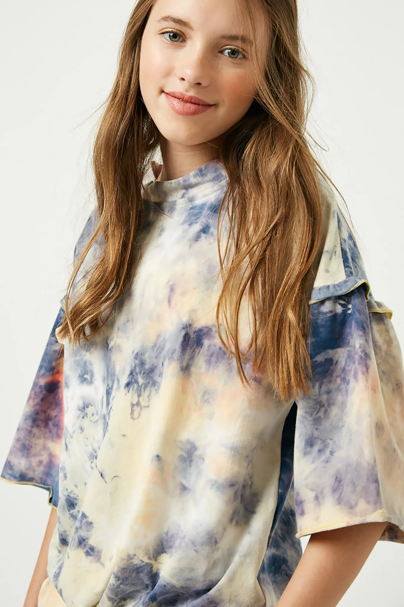 Tie Dye Tie Front Top