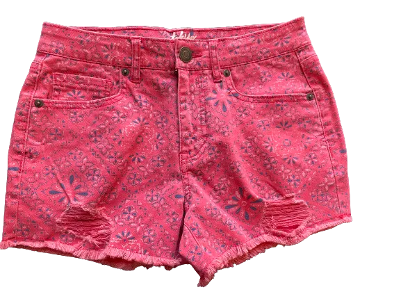 Tokyo Darling Pink Floral Distressed Shorts