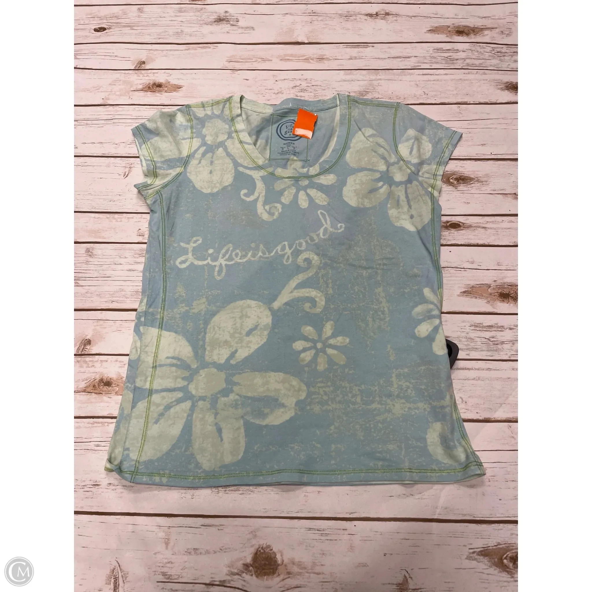 Top Short Sleeve By Life Is Good In Tie Dye Print, Size: L
