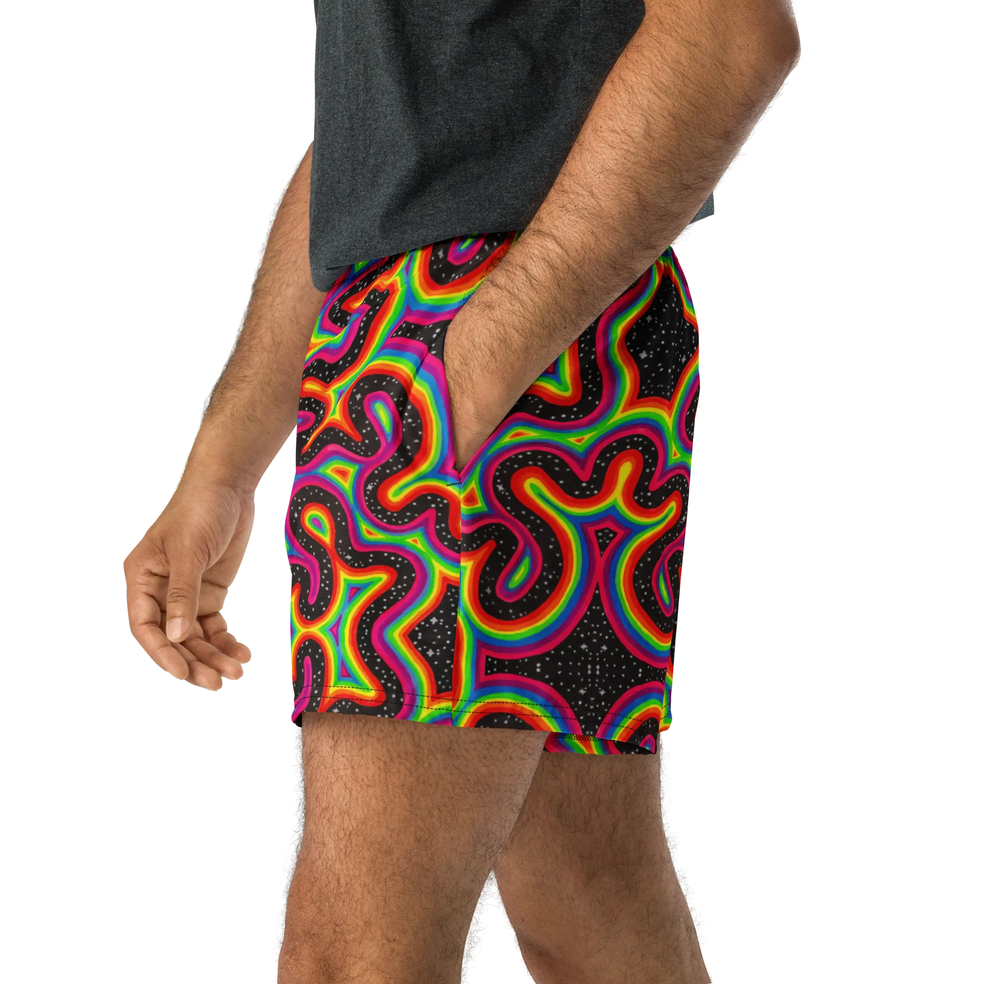 Unisex Running Shorts (Recycled Material)- "Rainbow Rovd" Design