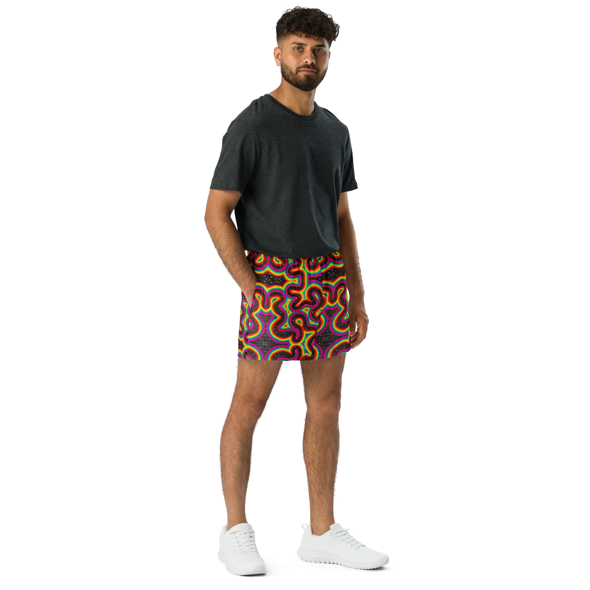 Unisex Running Shorts (Recycled Material)- "Rainbow Rovd" Design