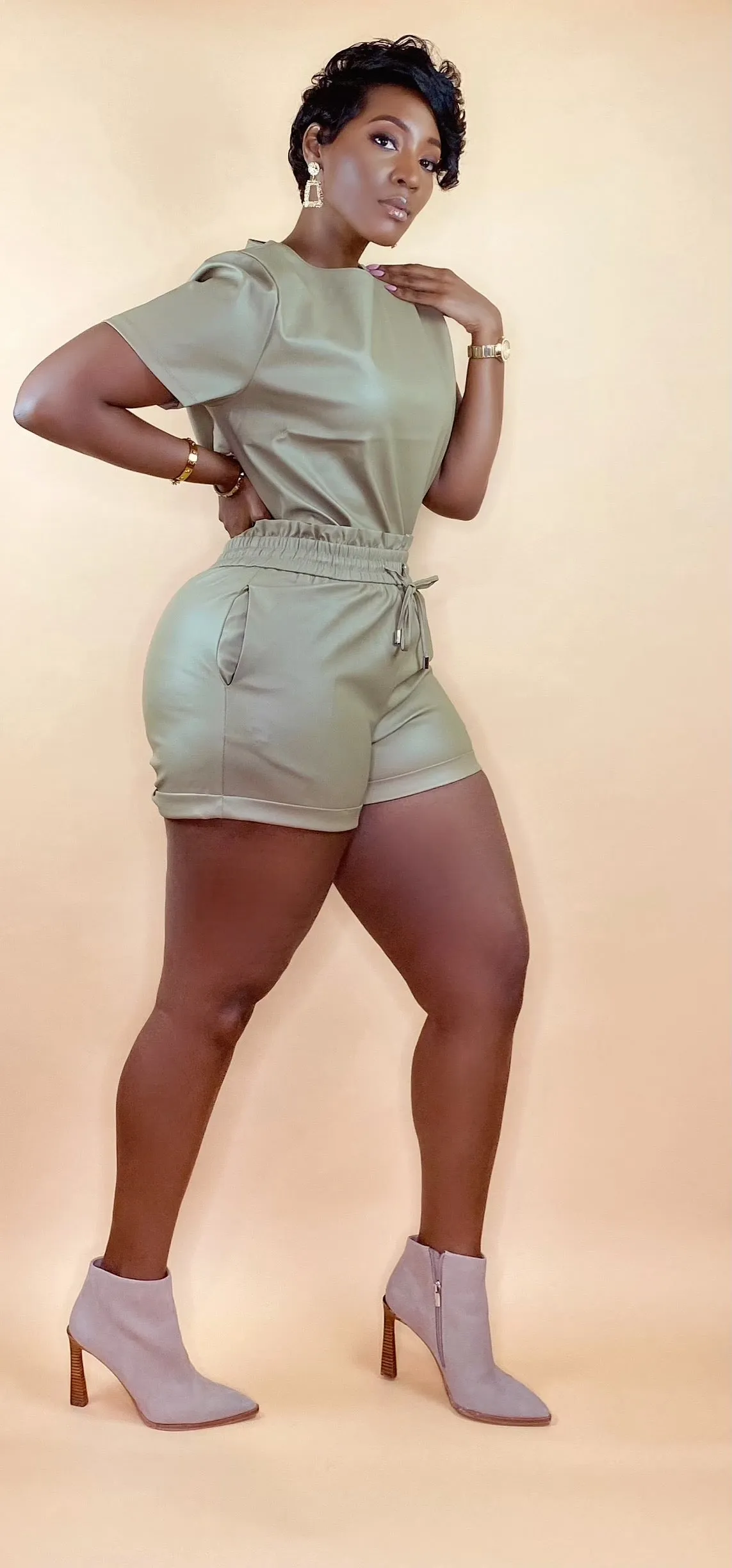 Vegan Leather Set (Olive)