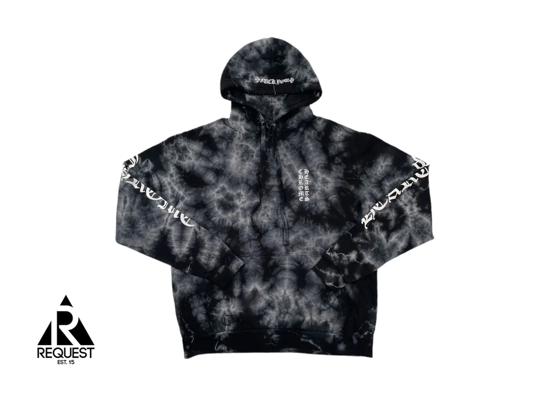 Vertical Logo Hoodie "Tie Dye Black"