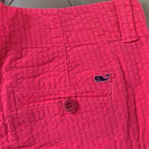 🐳Vineyard Vines Women’s 3 1/2 Everyday Shorts Seersucker Bright Pink Size 2🐳
