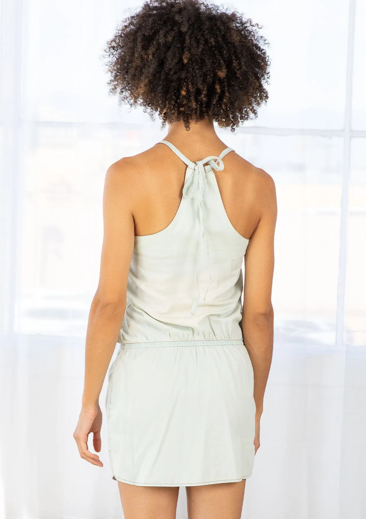 Washed Denim Mini Dress