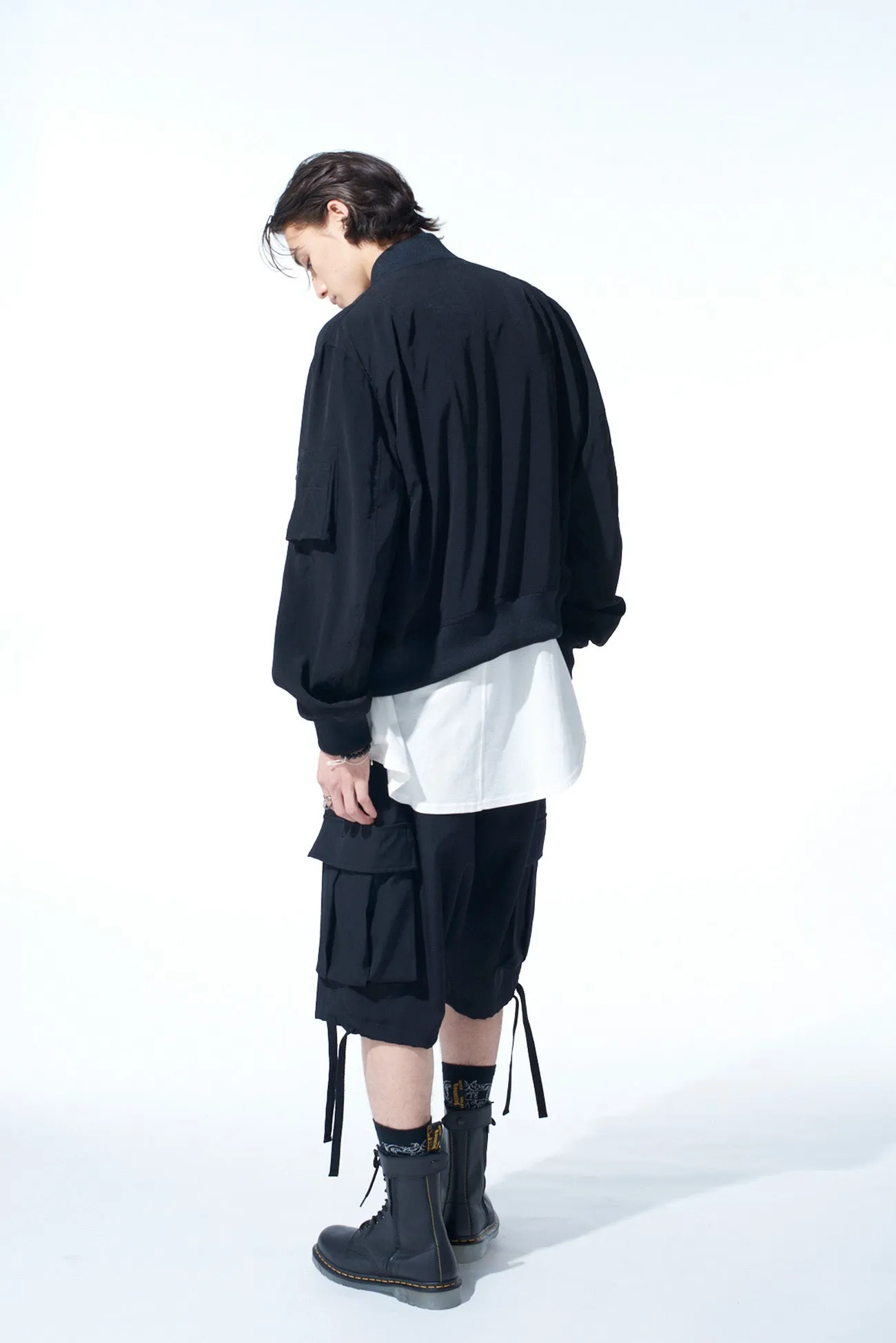 WASHER WOOL GABARDINE SARUEL CARGO SHORTS