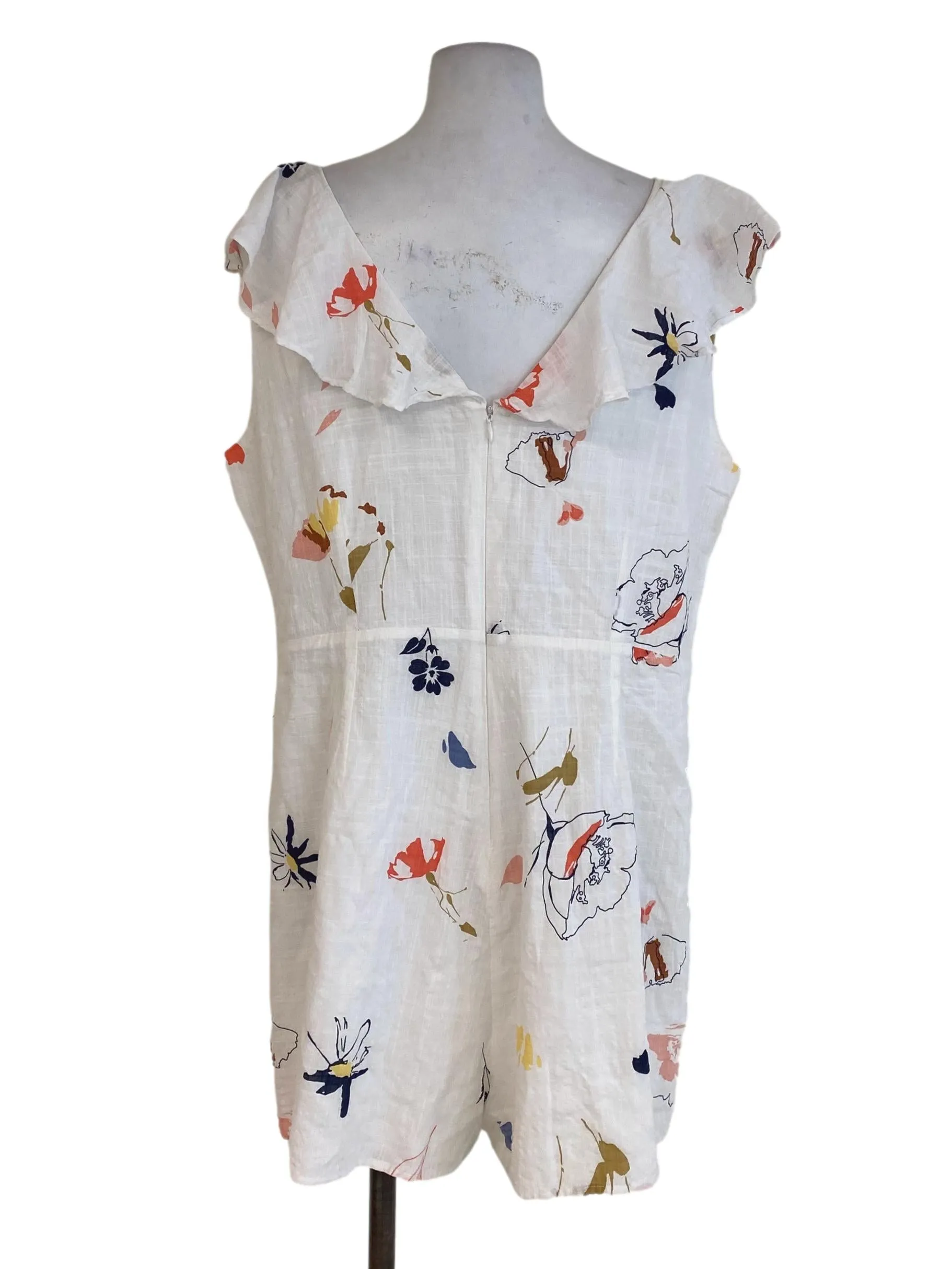 White Abstract Romper