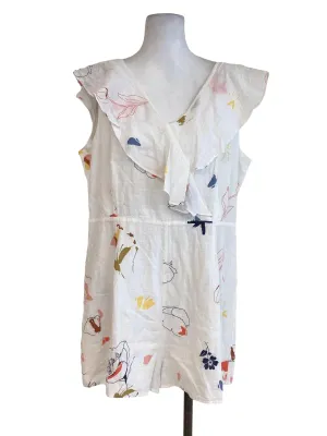 White Abstract Romper