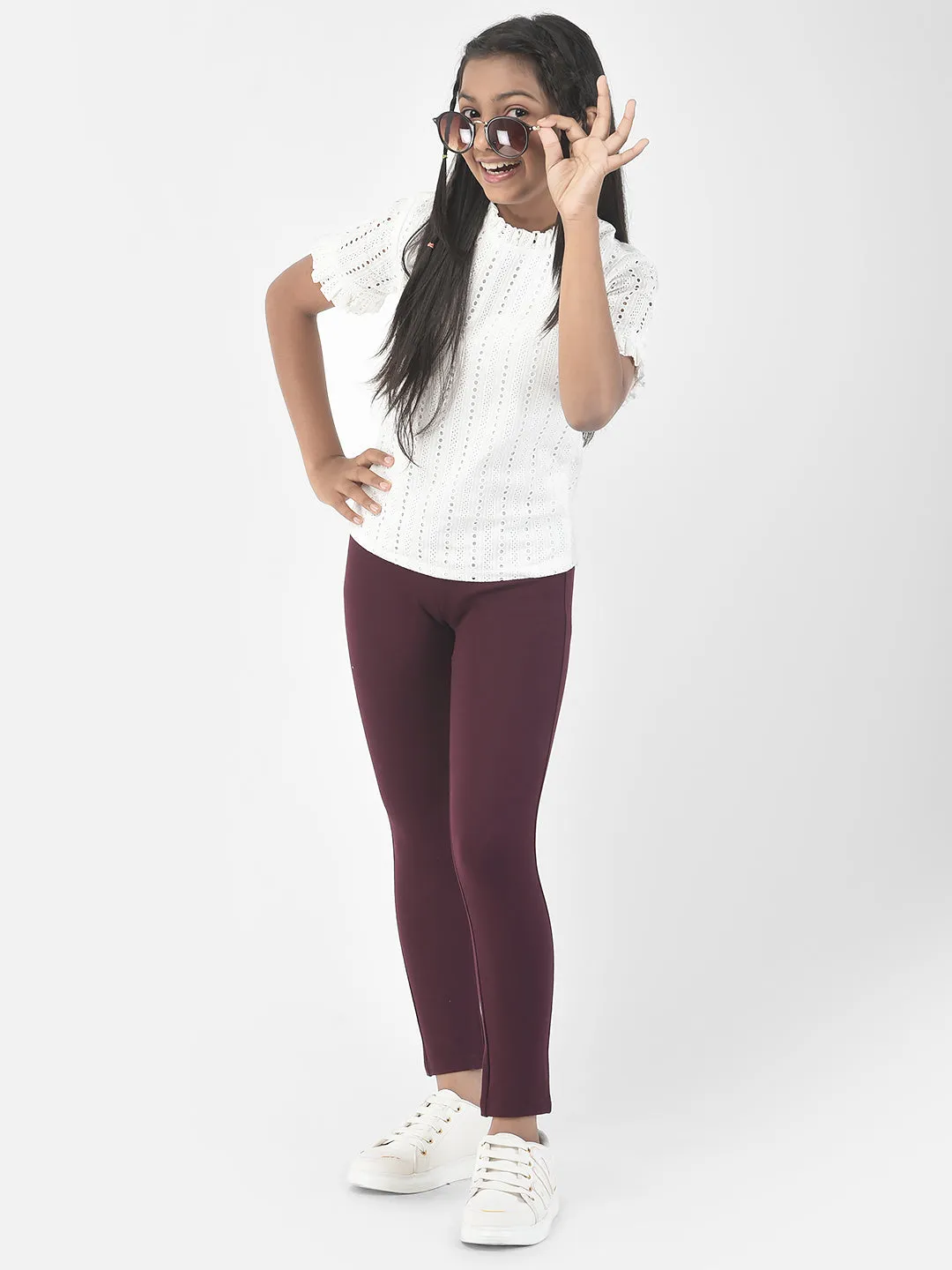 White Cut-Out Top
