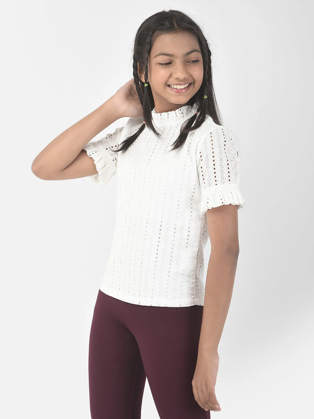 White Cut-Out Top
