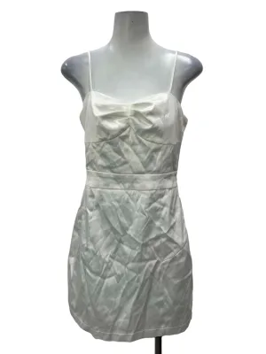 White Front Ruched Romper Dress
