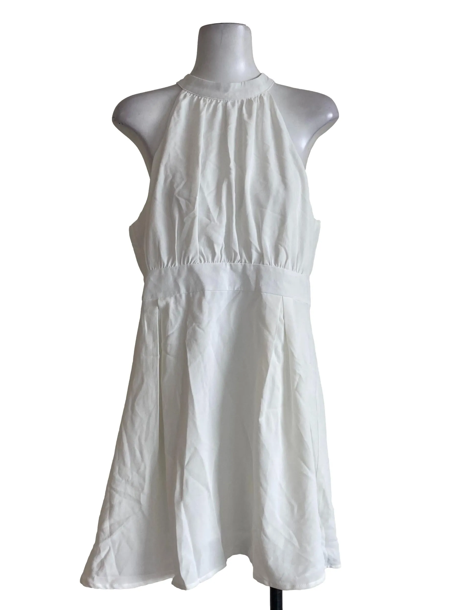 White Halter Neck Rompers