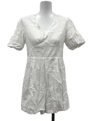 White V-Neck Sleeve Romper