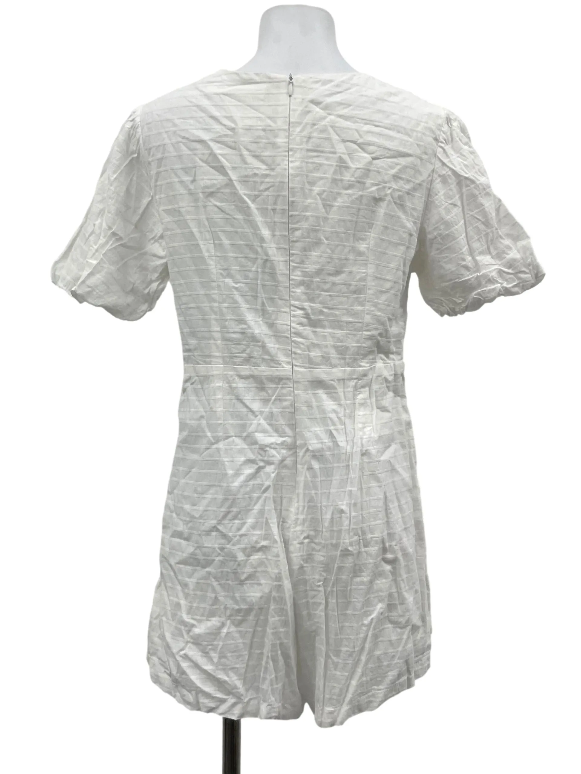 White V-Neck Sleeve Romper