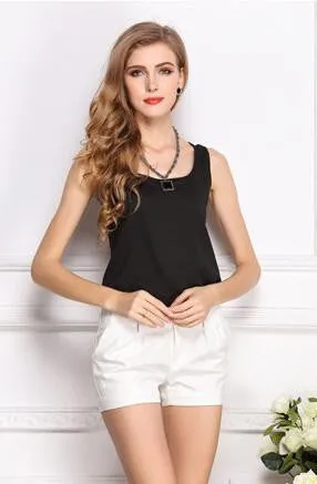 Women Clothes Chiffon Vest Sleeveless Tops Causal t shirt Women Vest tops 16 colors Vest Fashion