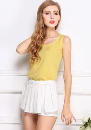Women Clothes Chiffon Vest Sleeveless Tops Causal t shirt Women Vest tops 16 colors Vest Fashion