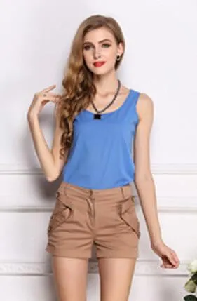 Women Clothes Chiffon Vest Sleeveless Tops Causal t shirt Women Vest tops 16 colors Vest Fashion