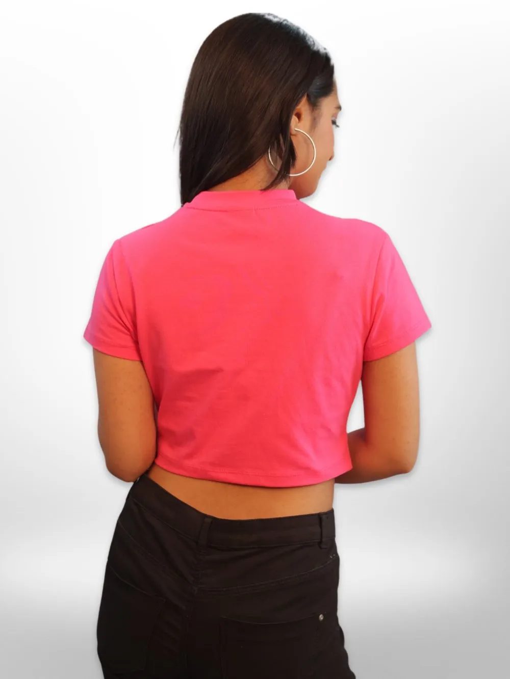 Women Cut Out Crop Tops Half Sleeve