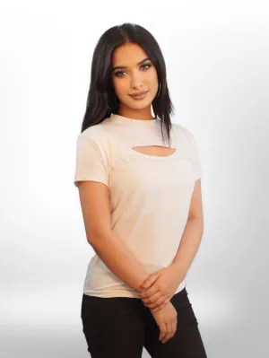 Women Cut Out Tops Half Sleeve