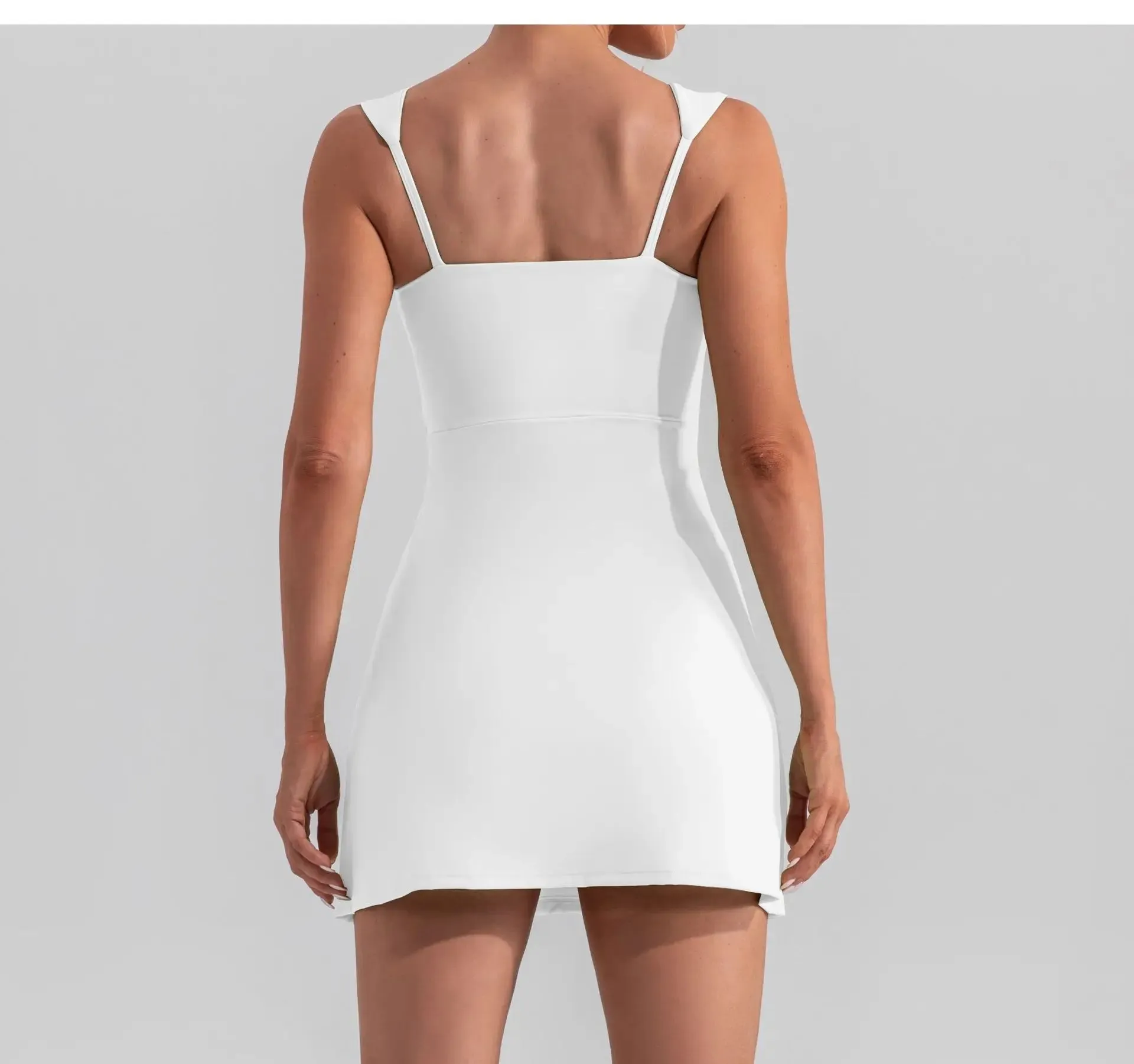 Women New Solid Sleeveless Tennis Dress Racerback Golf Dress Outfit Sportswear Dresses