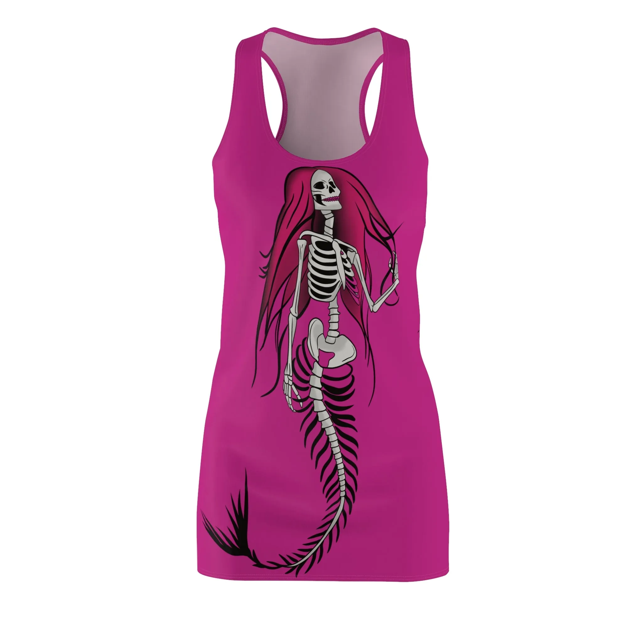 Women's Cut & Sew Racerback Dress  - Pink Skeleton