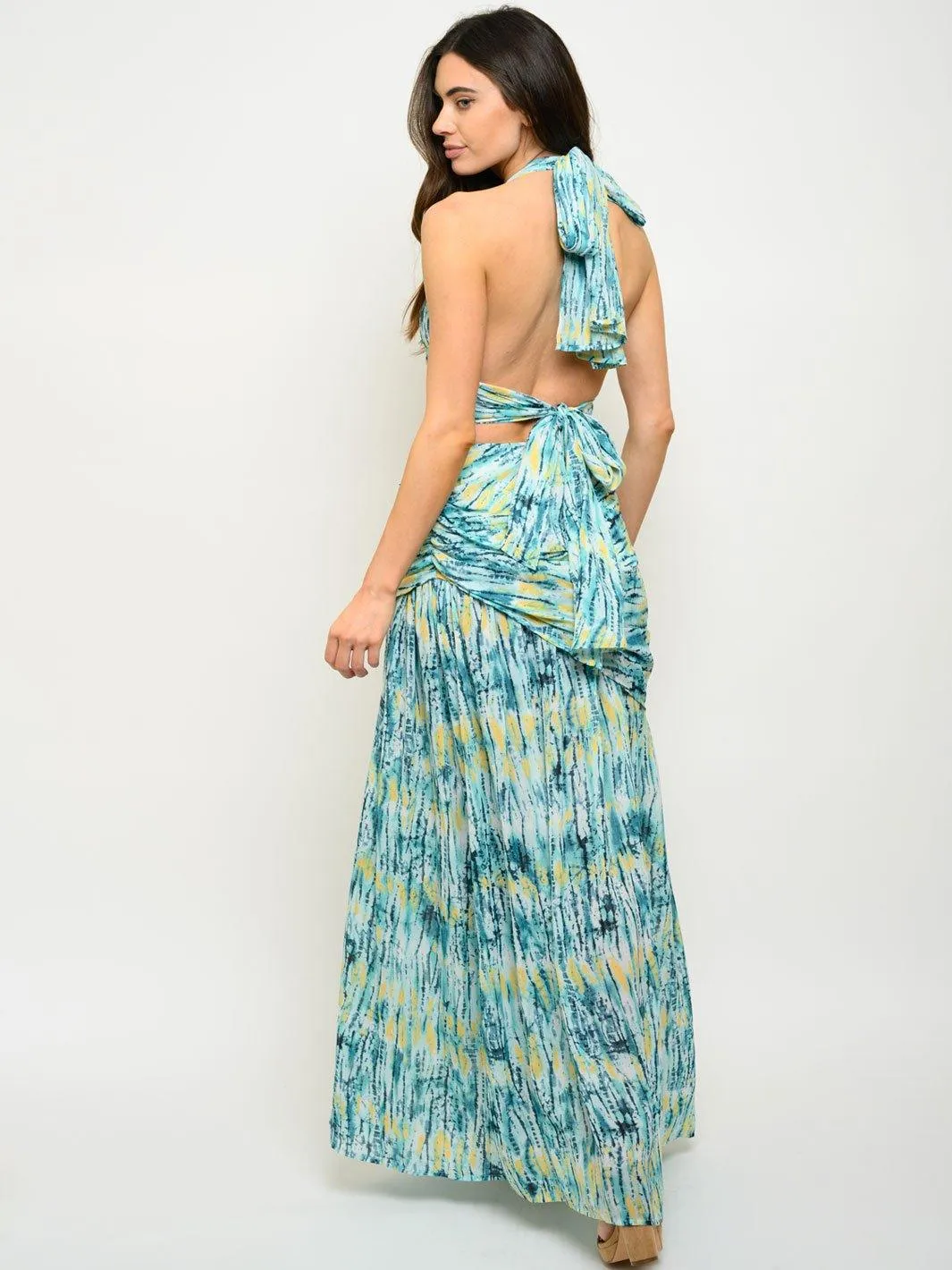 WOMEN'S TIEDYE STRIPE 2PC. SKIRT SET