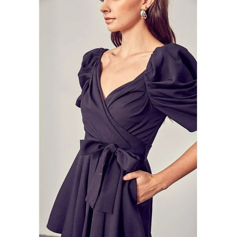 Wrap Front Side Tie Romper