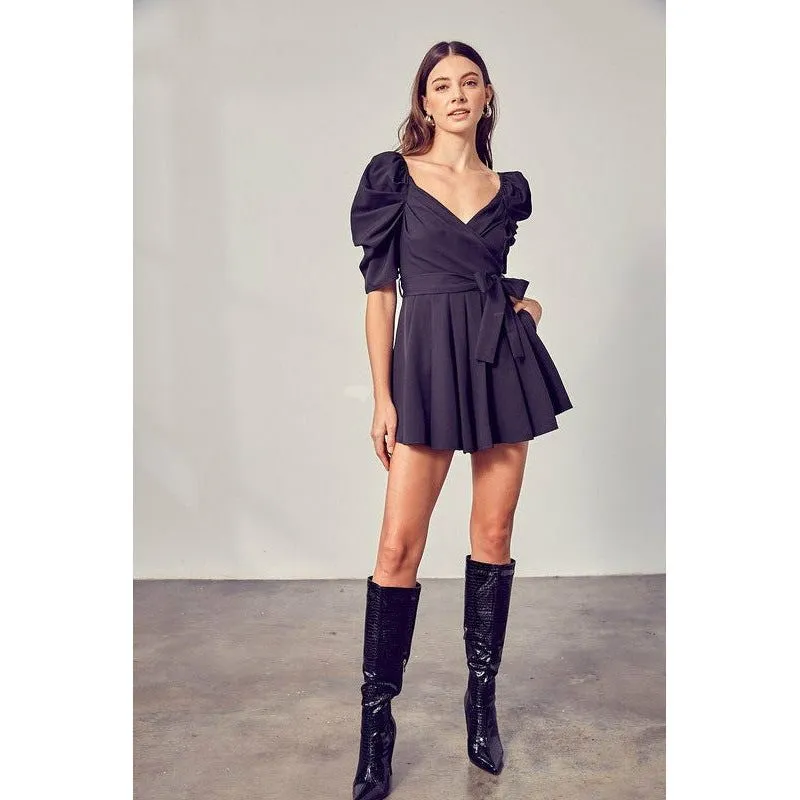 Wrap Front Side Tie Romper