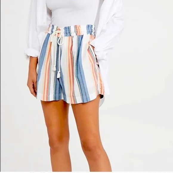Xirena Cooper Short in Cove Stripe Cotton Lightweight Drawstring Waist SZ XS