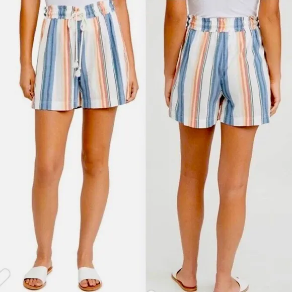 Xirena Cooper Short in Cove Stripe Cotton Lightweight Drawstring Waist SZ XS