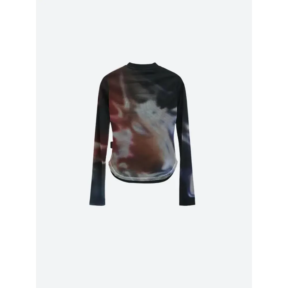 Y2K Grunge Tie-Dye Top in Lightweight Mesh Material