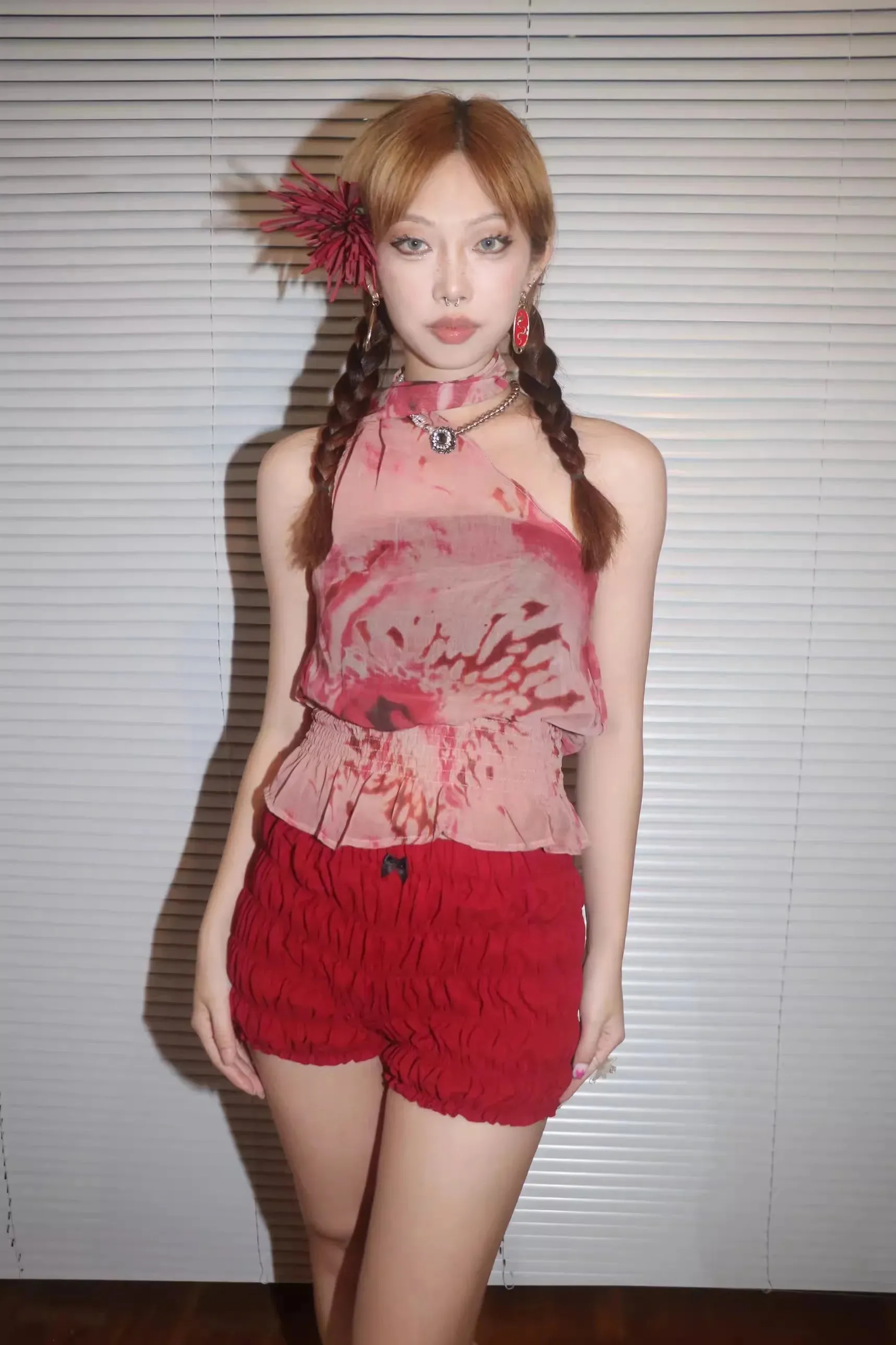 Y2K Rose Halter Top