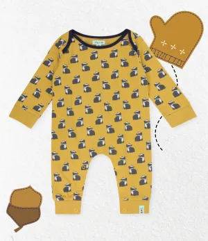 Yellow Badger Print Romper