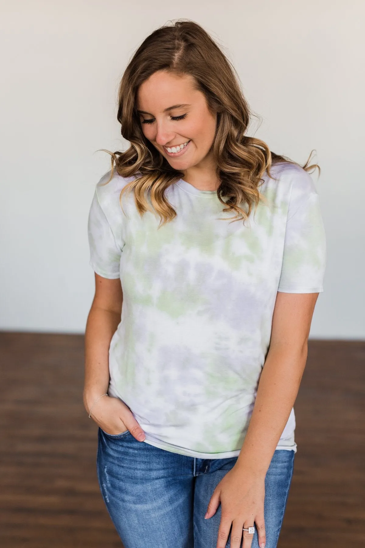You Are My Only Tie Dye Top- Lavender, Green, & Ivory