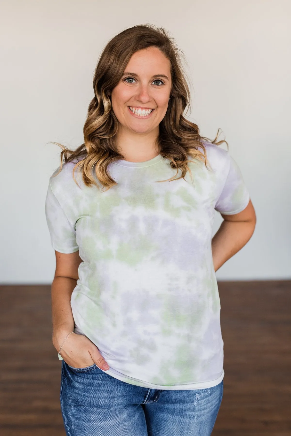 You Are My Only Tie Dye Top- Lavender, Green, & Ivory
